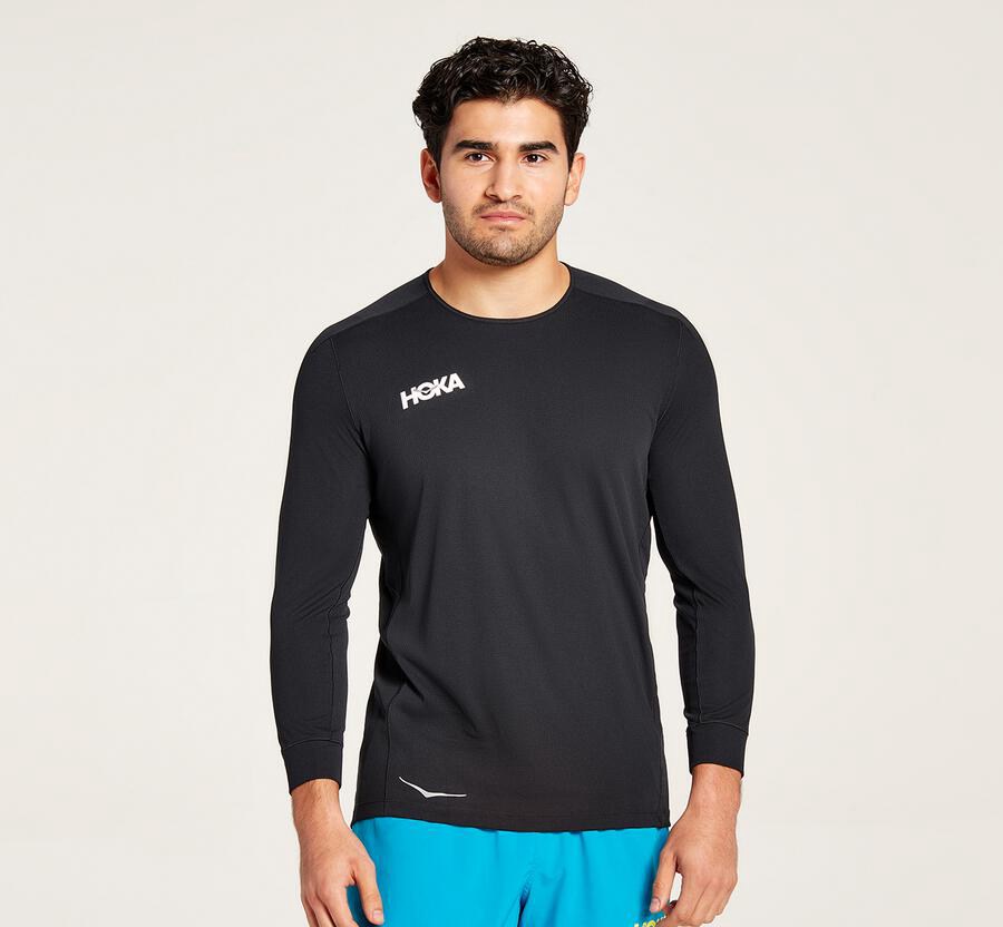 Haut Hoka One One Performance 3/4 Sleeve Homme - Noir - PUW-479138